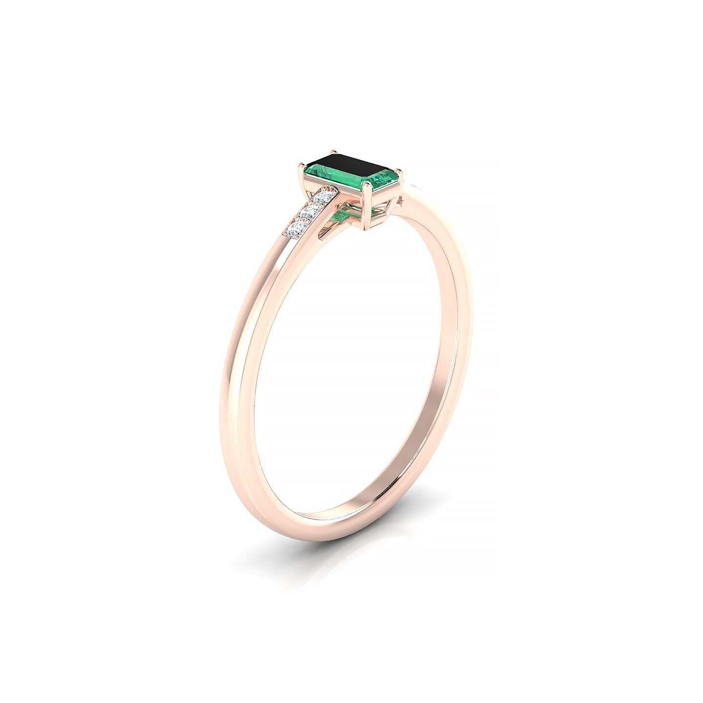 Exquisite | 18k Rose Gold 5 x 3 mm Emerald Emerald Ring
