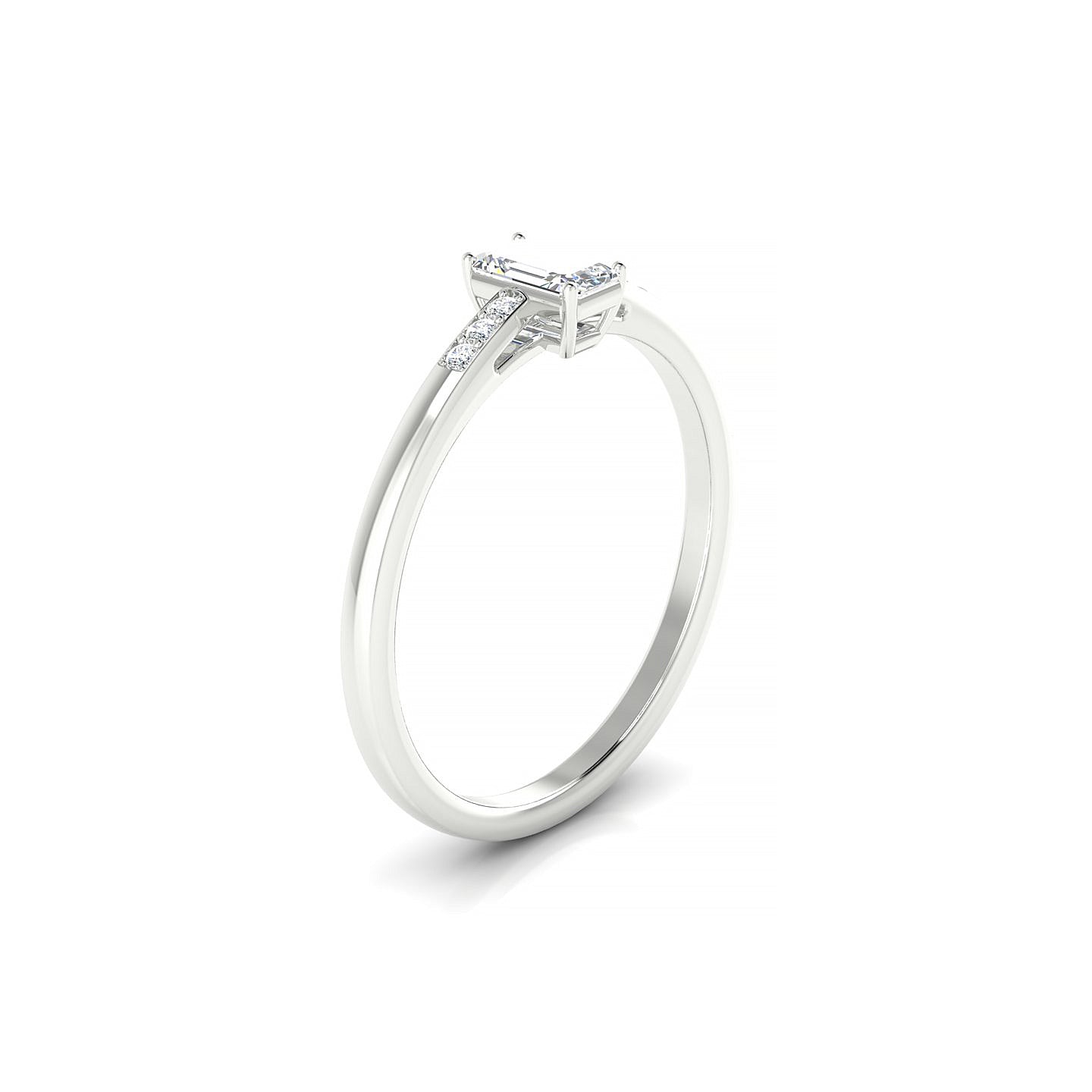Exquisite | 18k White Gold 5 x 3 mm Emerald Diamond Ring