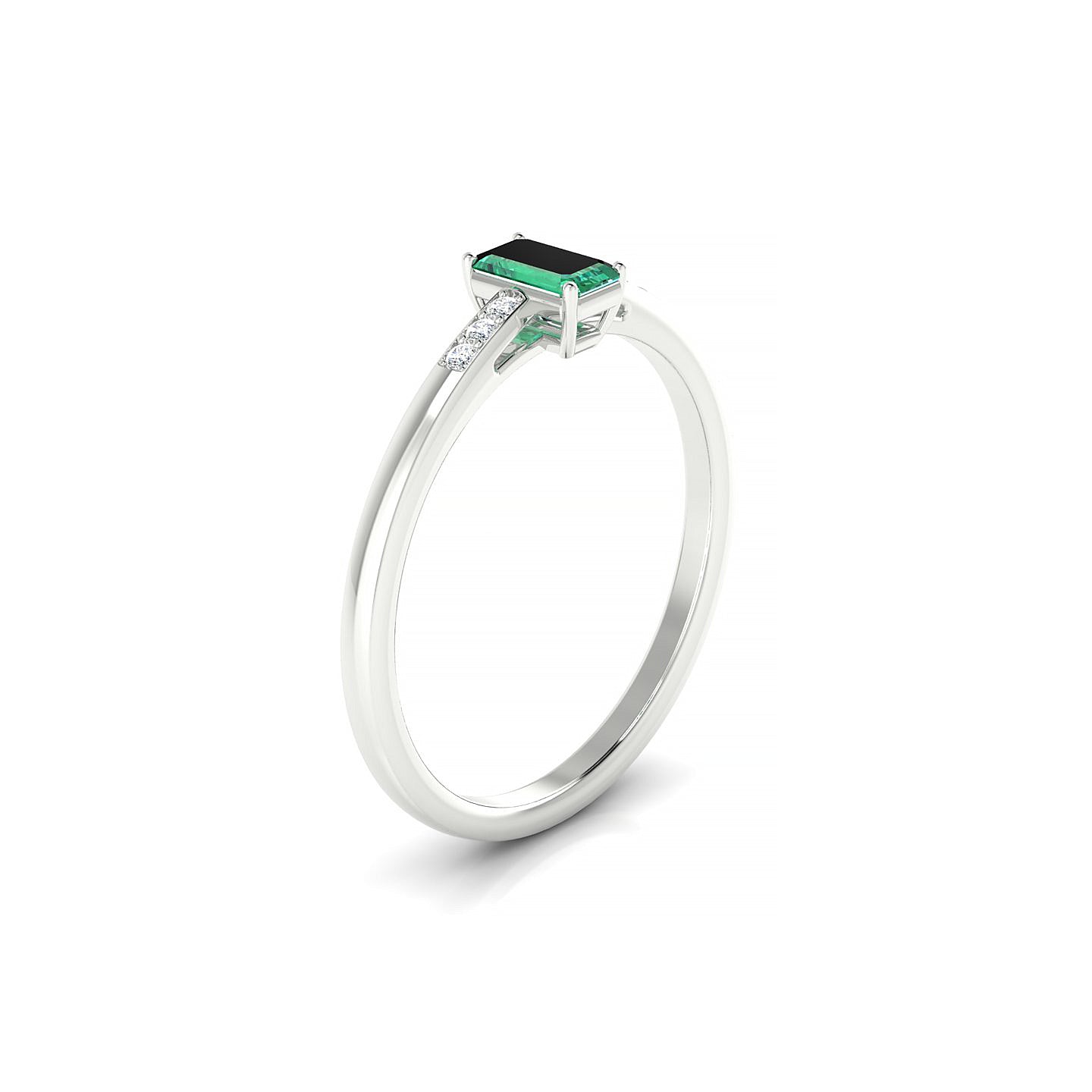 Exquisite | 18k White Gold 5 x 3 mm Emerald Emerald Ring