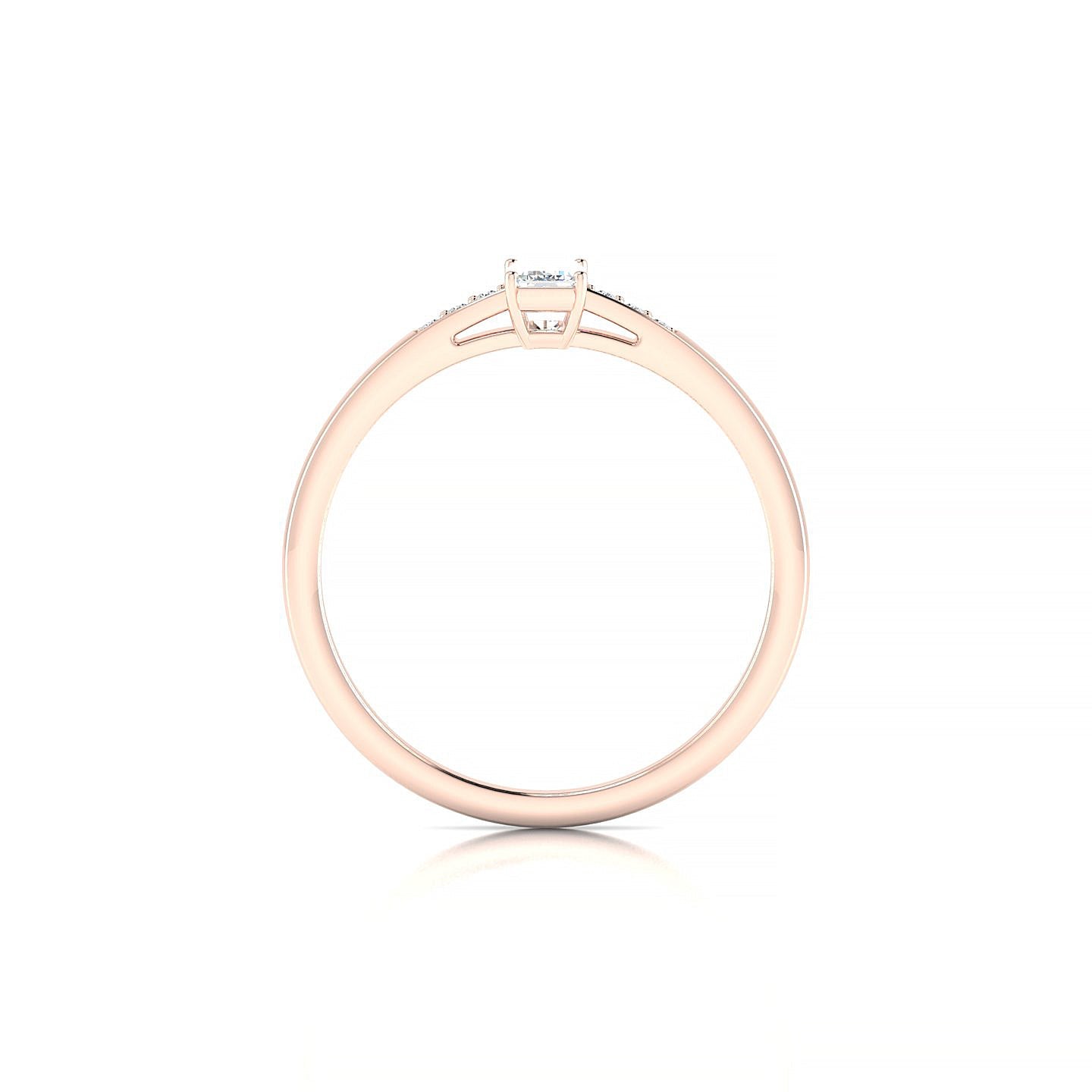 Exquisite | 18k Rose Gold 5 x 3 mm Emerald Diamond Ring