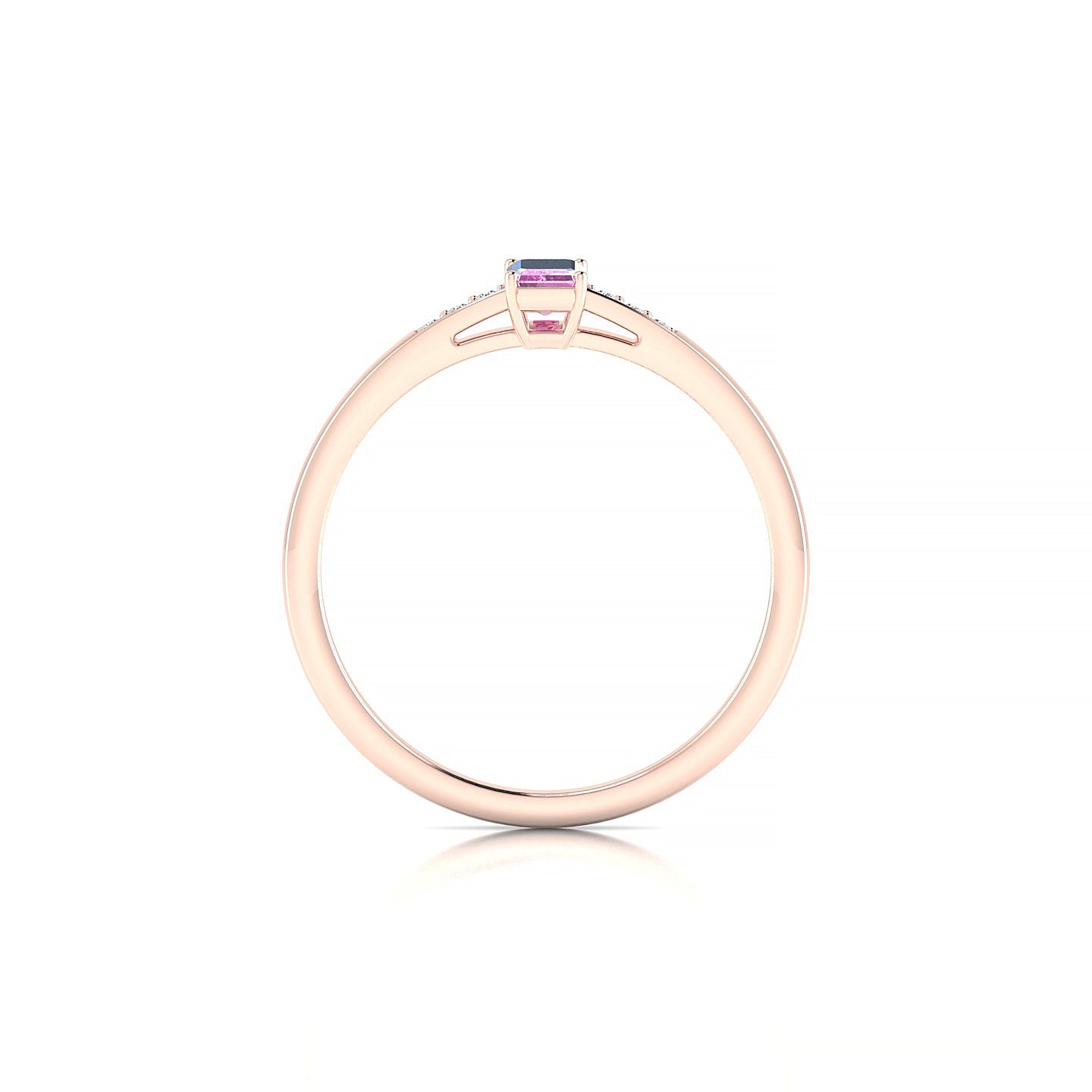 Exquisite | 18k Rose Gold 5 x 3 mm Emerald Pink Sapphire Ring