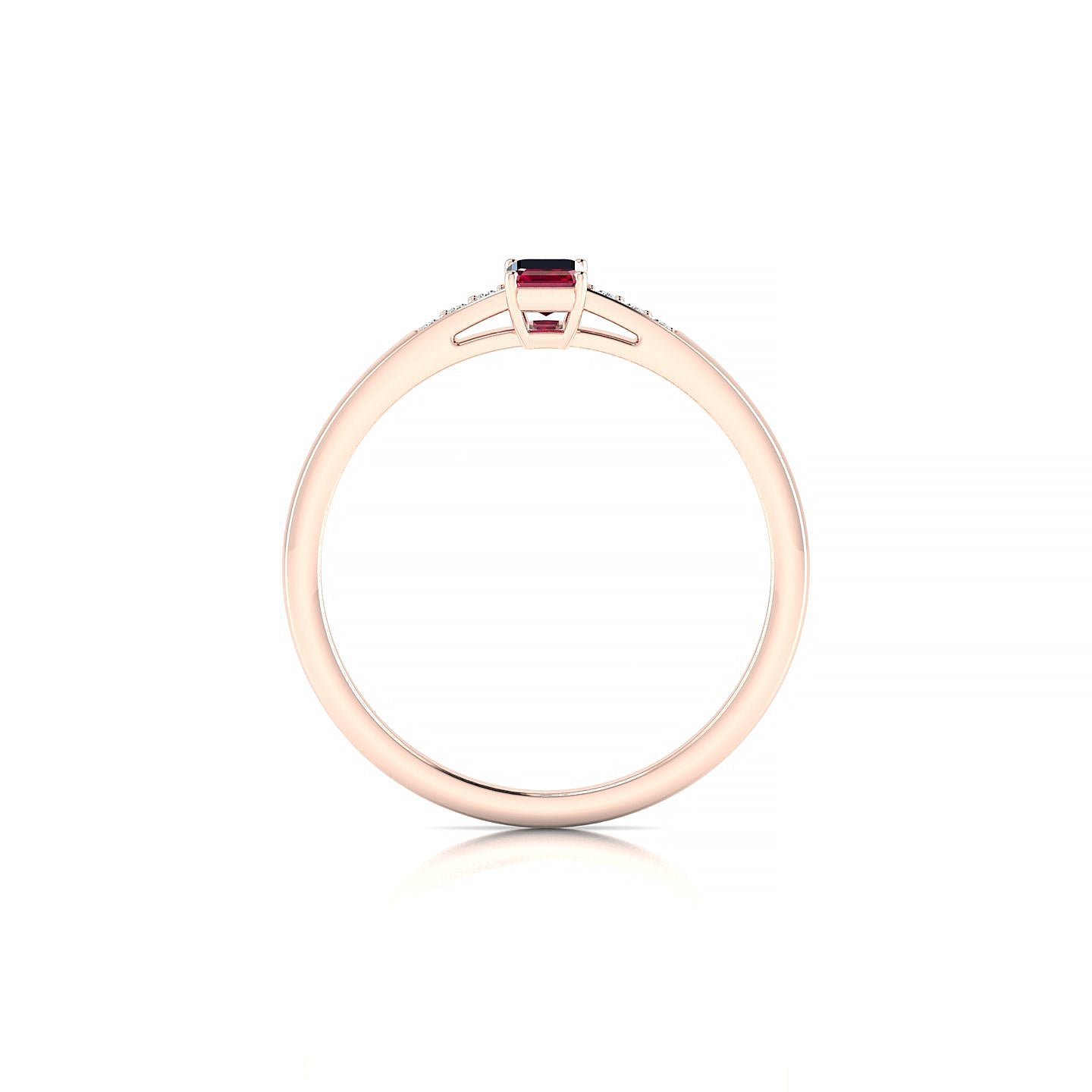 Exquisite | 18k Rose Gold 5 x 3 mm Emerald Ruby Ring
