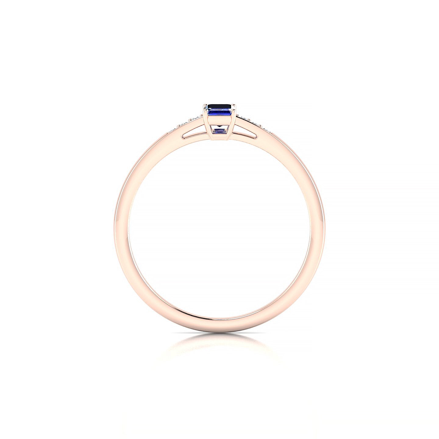 Exquisite | 18k Rose Gold 5 x 3 mm Emerald Sapphire Ring