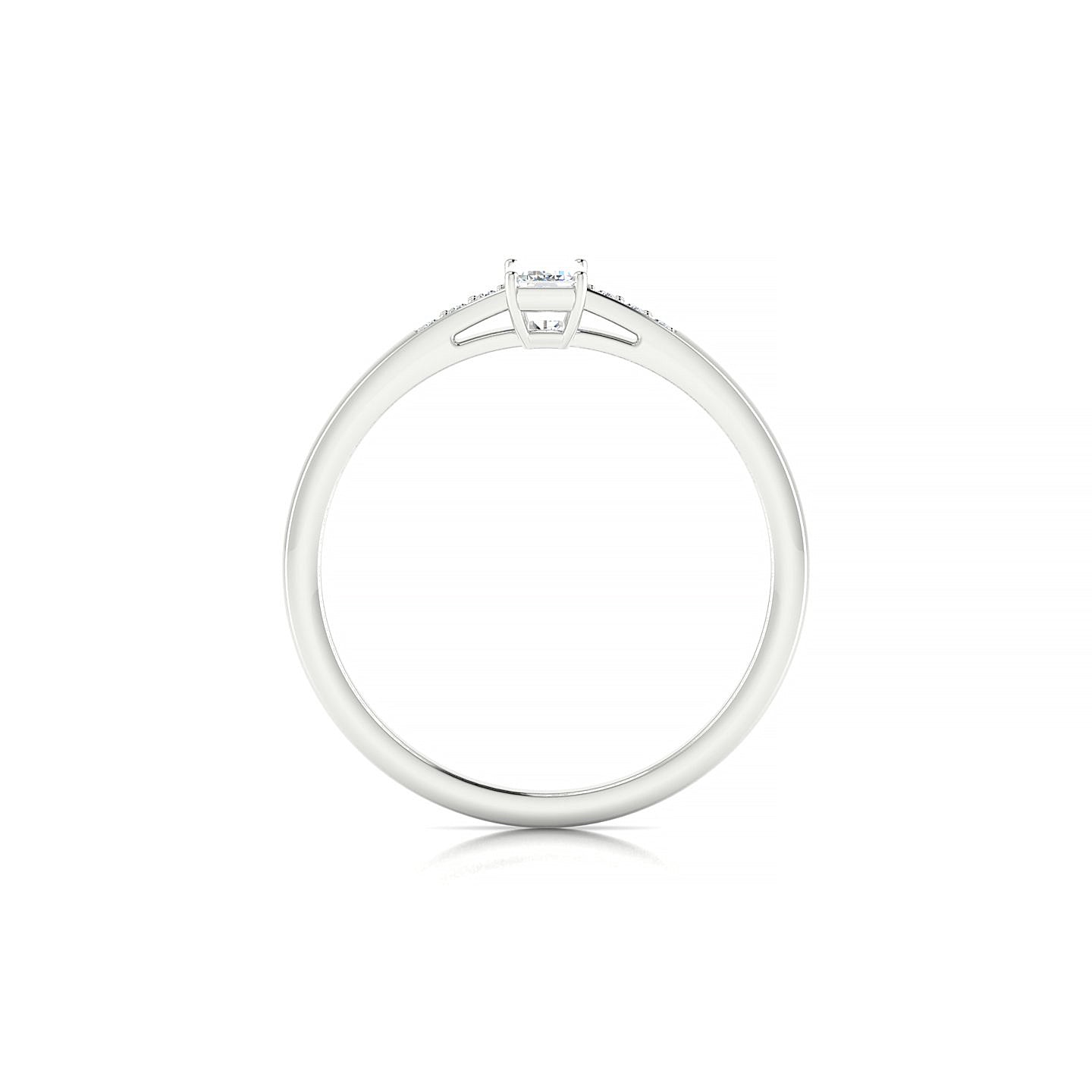 Exquisite | 18k White Gold 5 x 3 mm Emerald Diamond Ring