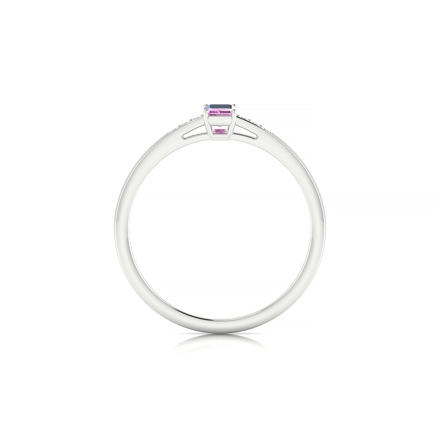Exquisite | 18k White Gold 5 x 3 mm Emerald Pink Sapphire Ring