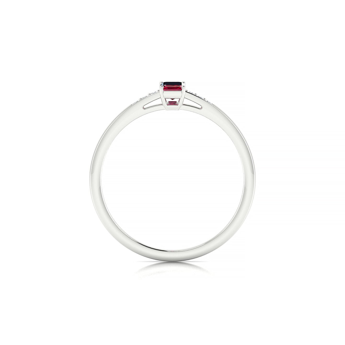Exquisite | 18k White Gold 5 x 3 mm Emerald Ruby Ring
