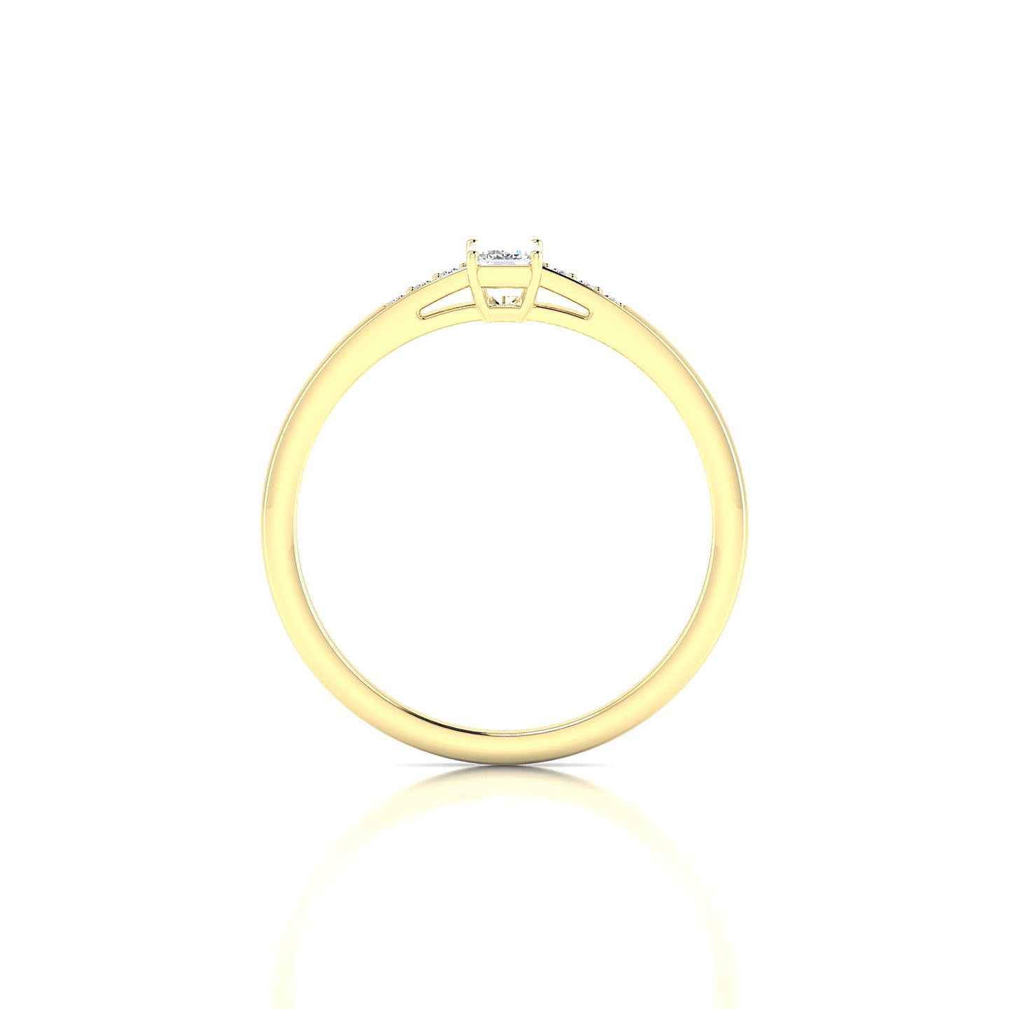 Exquisite | 18k Yellow Gold 5 x 3 mm Emerald Diamond Ring
