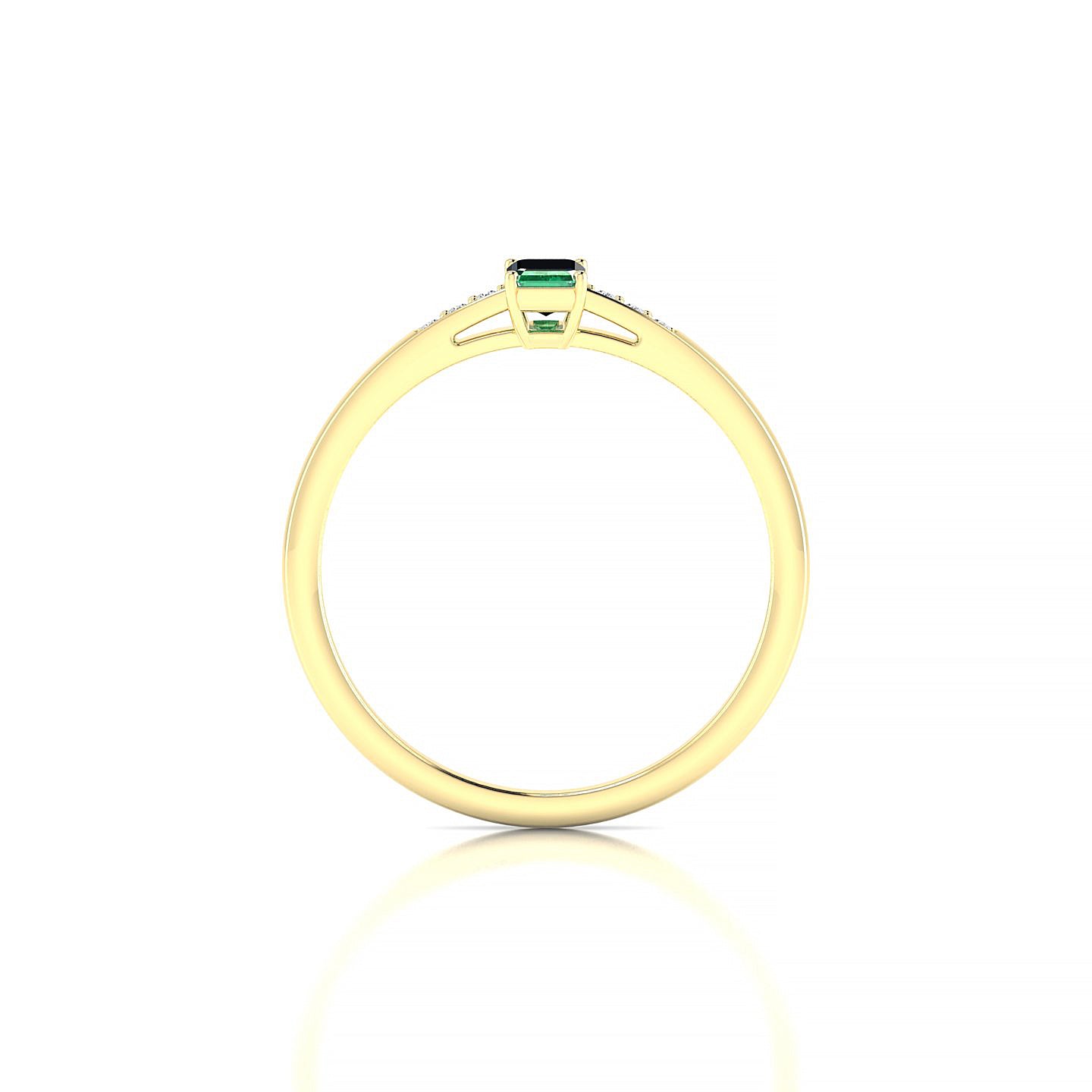 Exquisite | 18k Yellow Gold 5 x 3 mm Emerald Emerald Ring