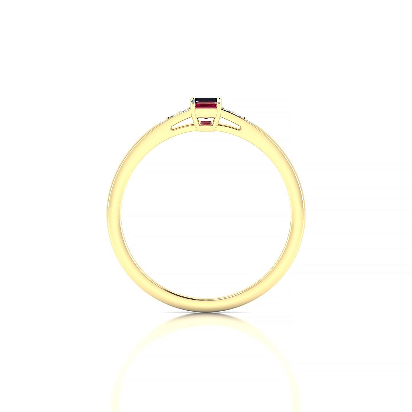 Exquisite | 18k Yellow Gold 5 x 3 mm Emerald Ruby Ring