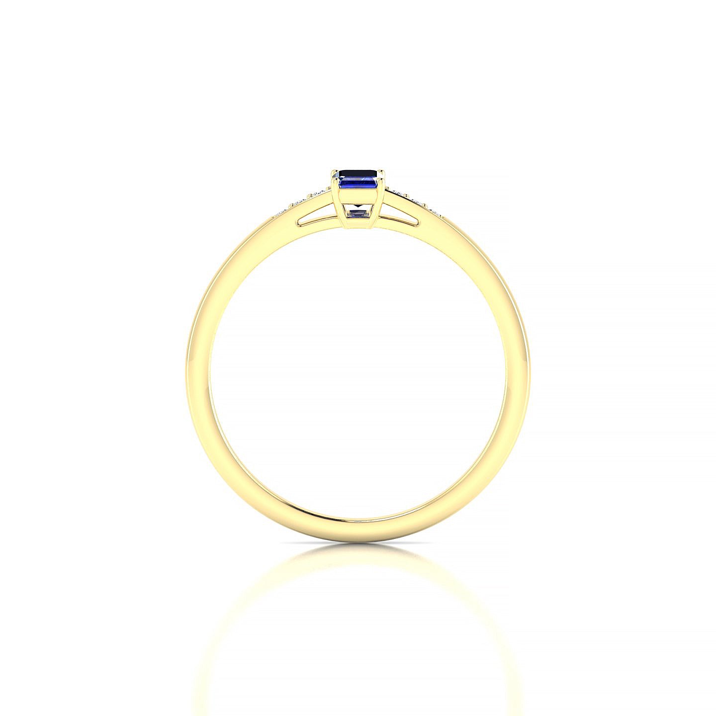 Exquisite | 18k Yellow Gold 5 x 3 mm Emerald Sapphire Ring