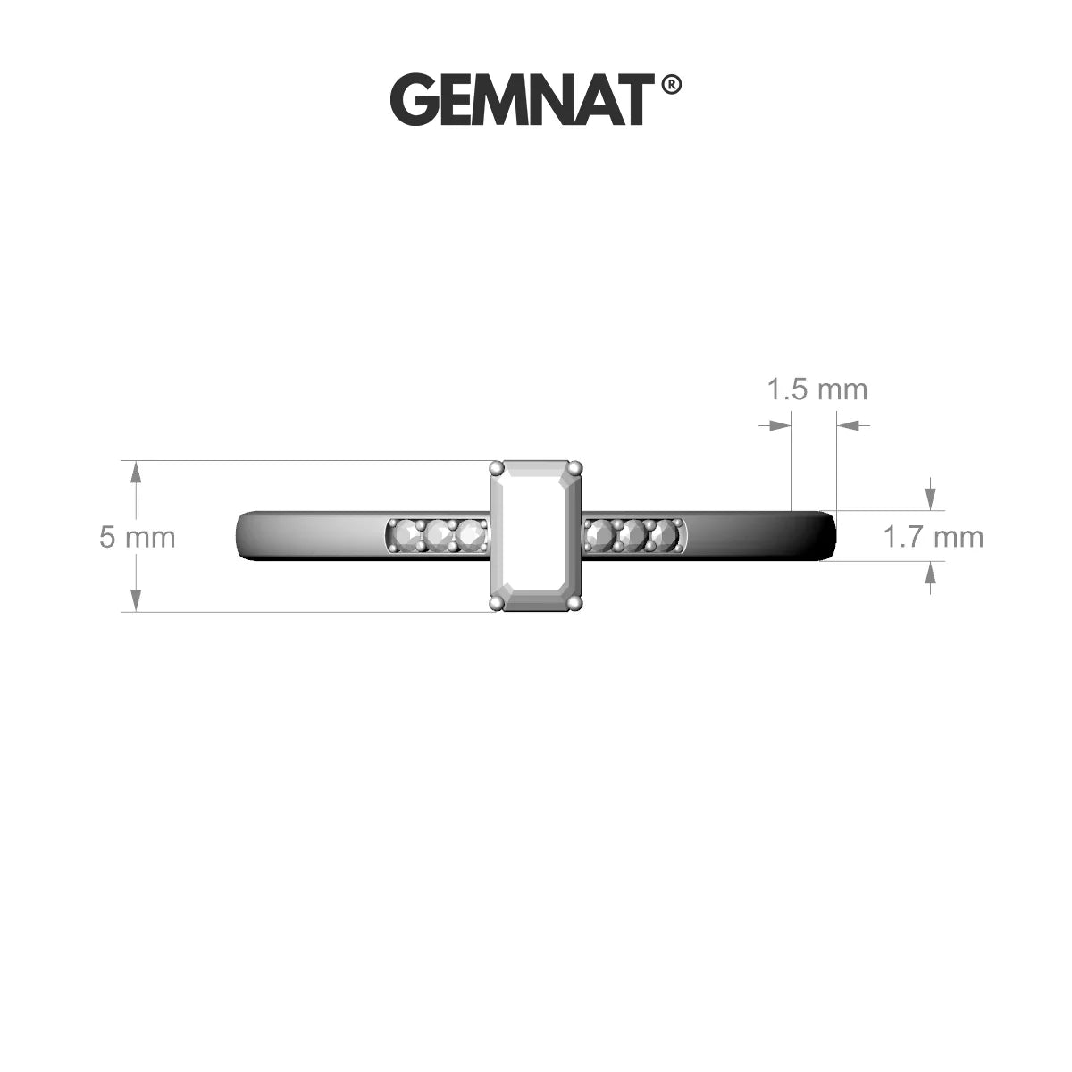 Exquisite | 18k Yellow Gold 5 x 3 mm Emerald Black Diamond Ring
