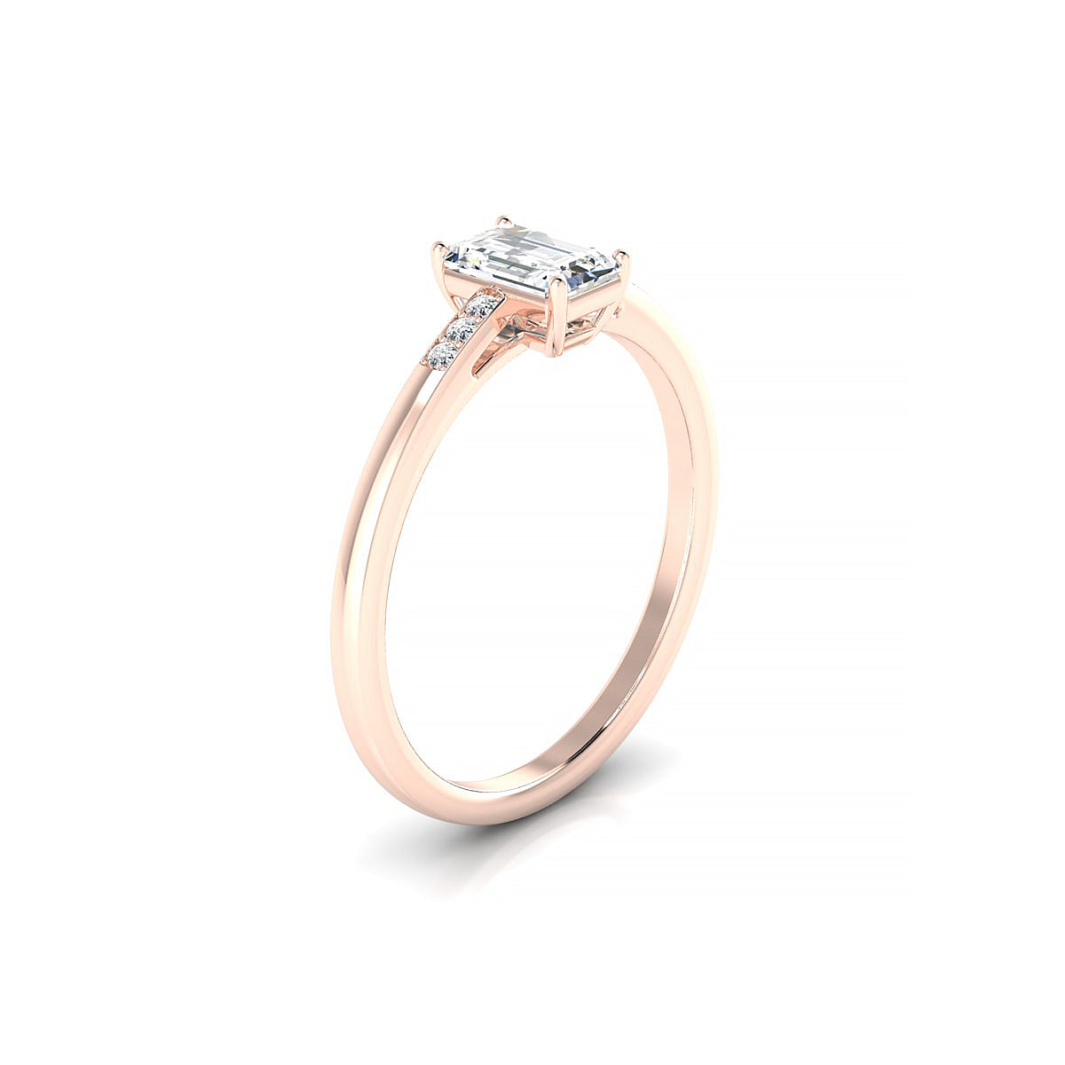 Exquisite | 18k Rose Gold 6 x 4 mm Emerald Diamond Ring