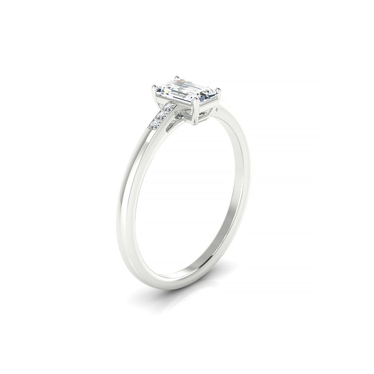 Exquisite | 18k White Gold 6 x 4 mm Emerald Diamond Ring