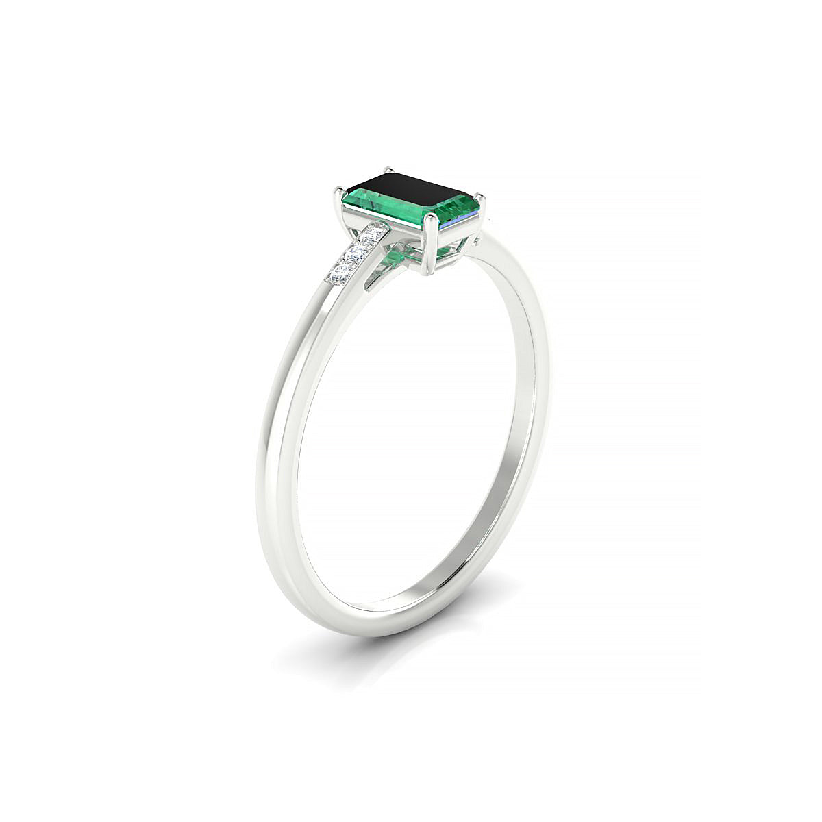 Exquisite | 18k White Gold 6 x 4 mm Emerald Emerald Ring