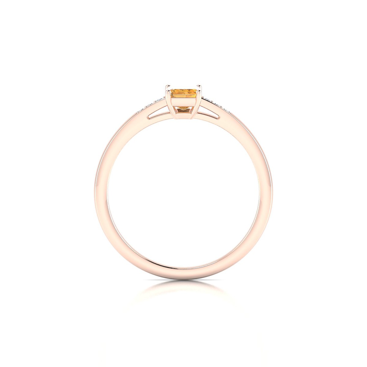 Exquisite | 18k Rose Gold 6 x 4 mm Emerald Citrine Ring