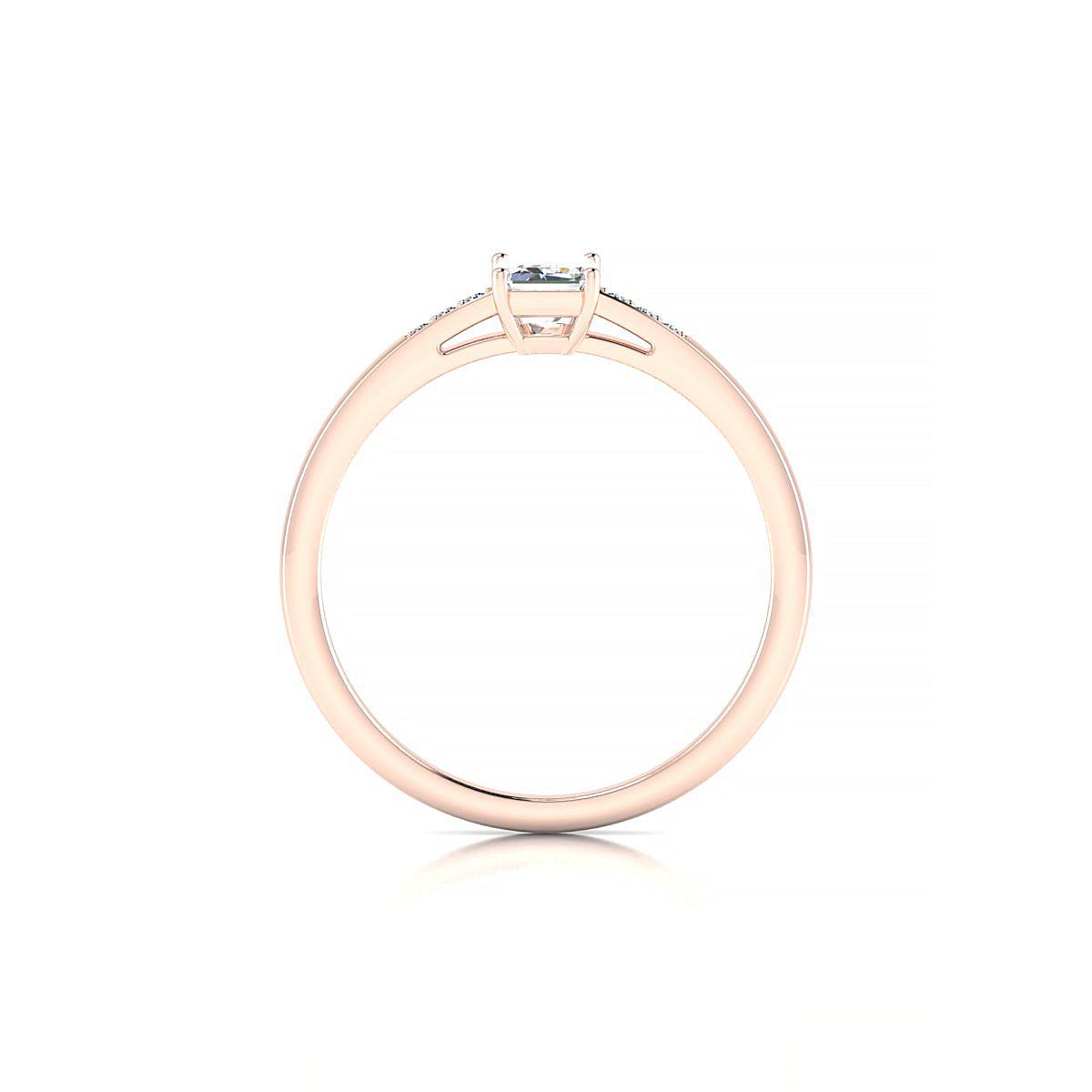 Exquisite | 18k Rose Gold 6 x 4 mm Emerald Diamond Ring