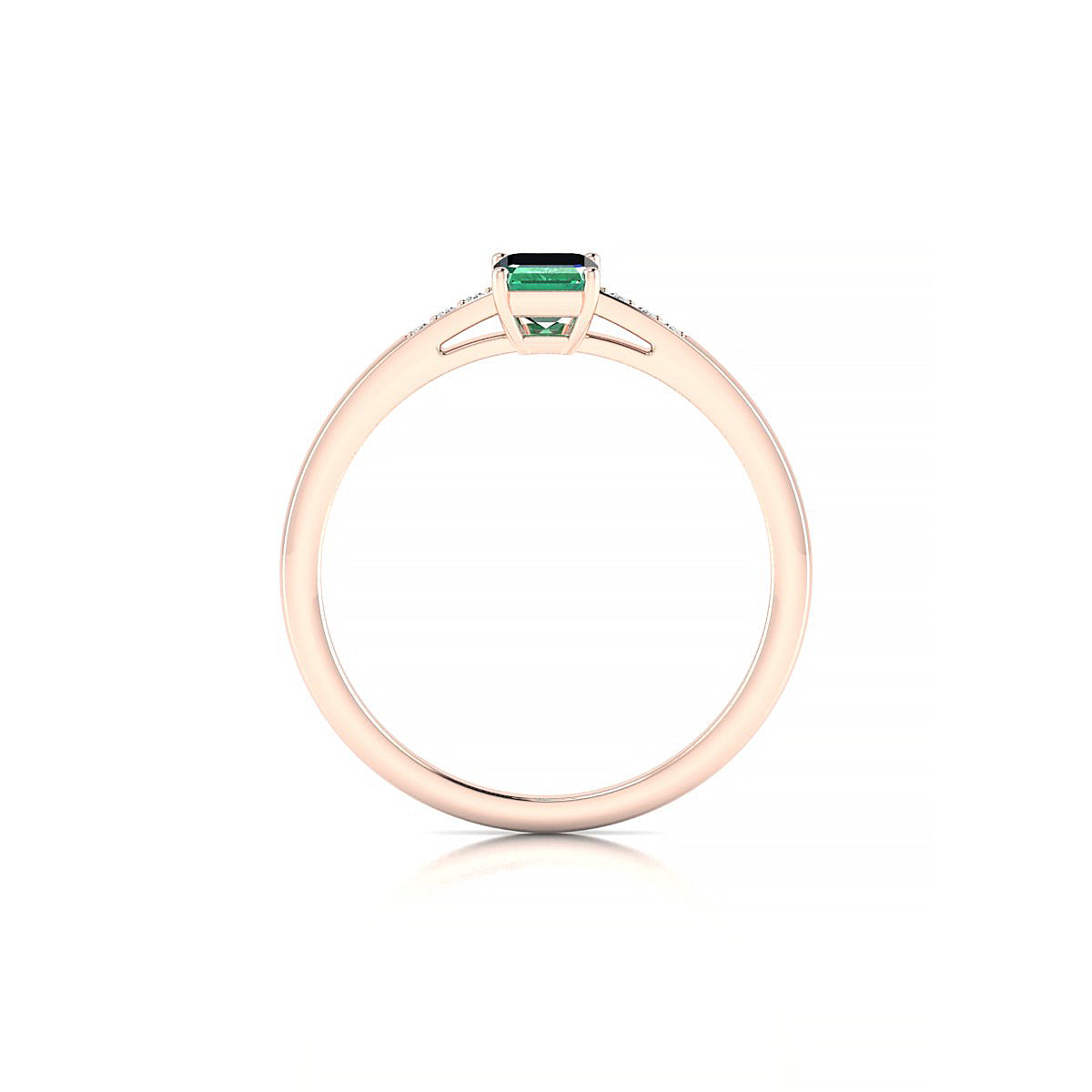 Exquisite | 18k Rose Gold 6 x 4 mm Emerald Emerald Ring