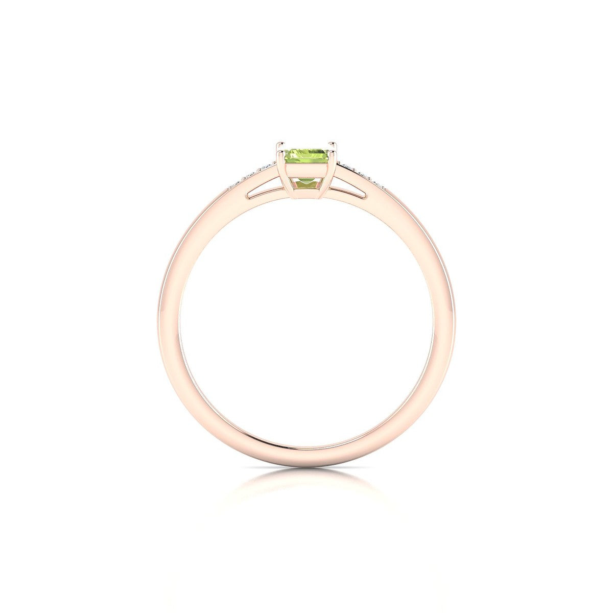 Exquisite | 18k Rose Gold 6 x 4 mm Emerald Peridot Ring