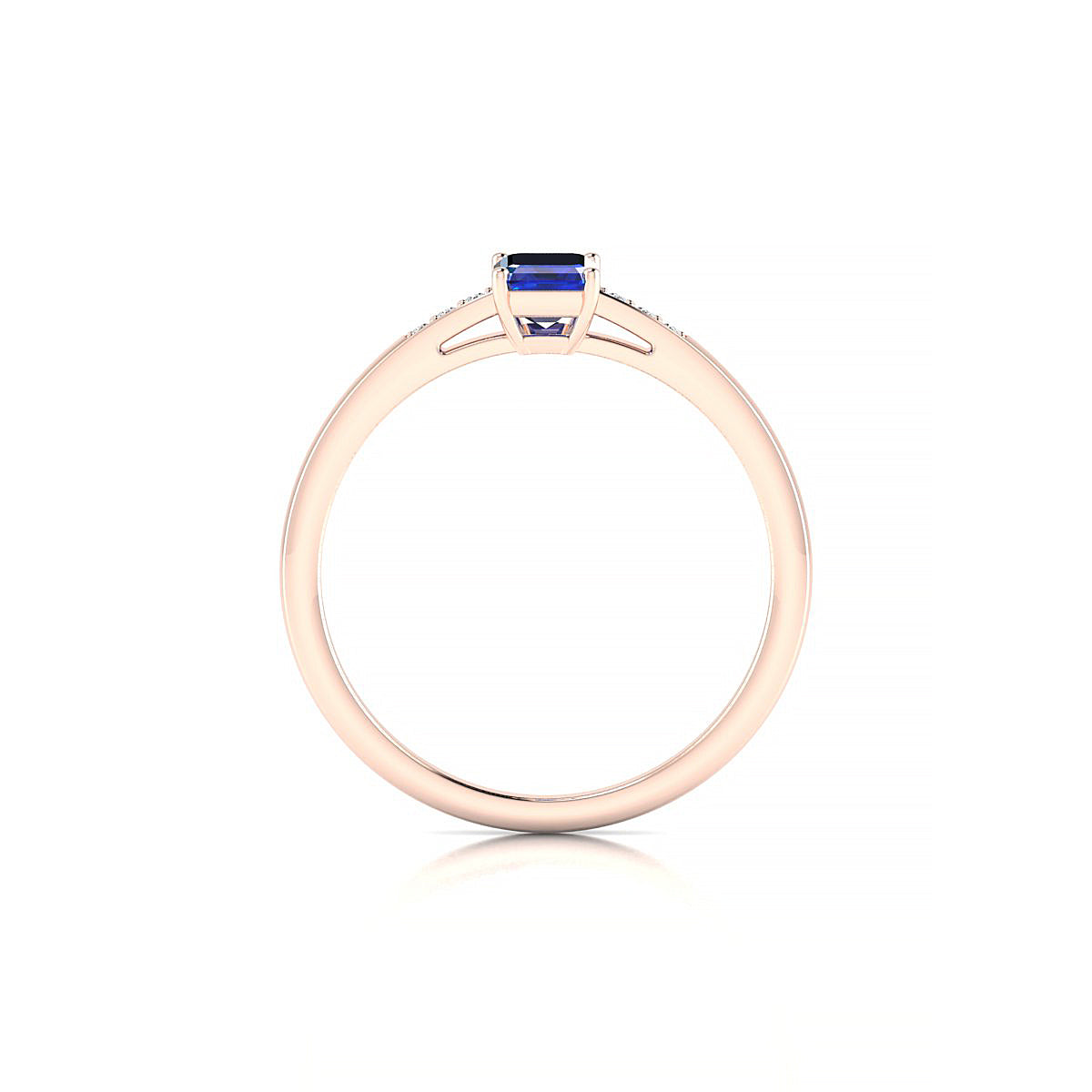 Exquisite | 18k Rose Gold 6 x 4 mm Emerald Sapphire Ring