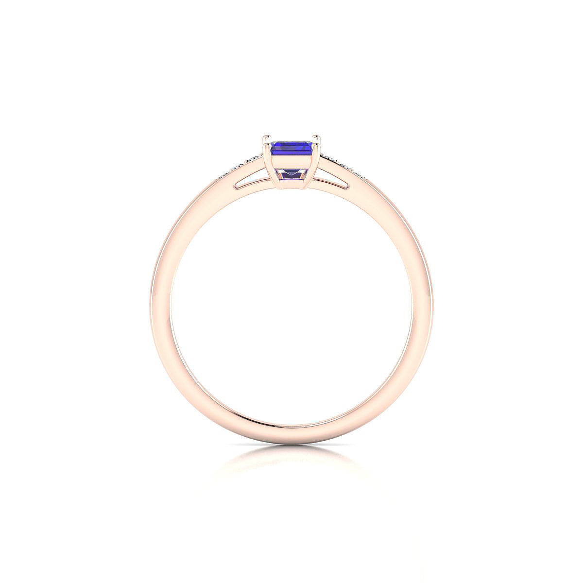 Exquisite | 18k Rose Gold 6 x 4 mm Emerald Tanzanite Ring