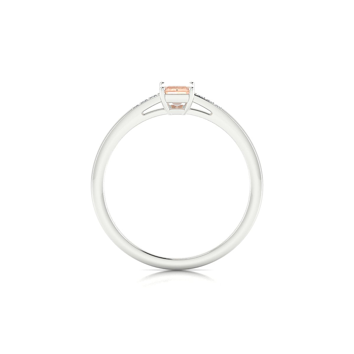 Exquisite | 18k White Gold 6 x 4 mm Emerald Morganite Ring