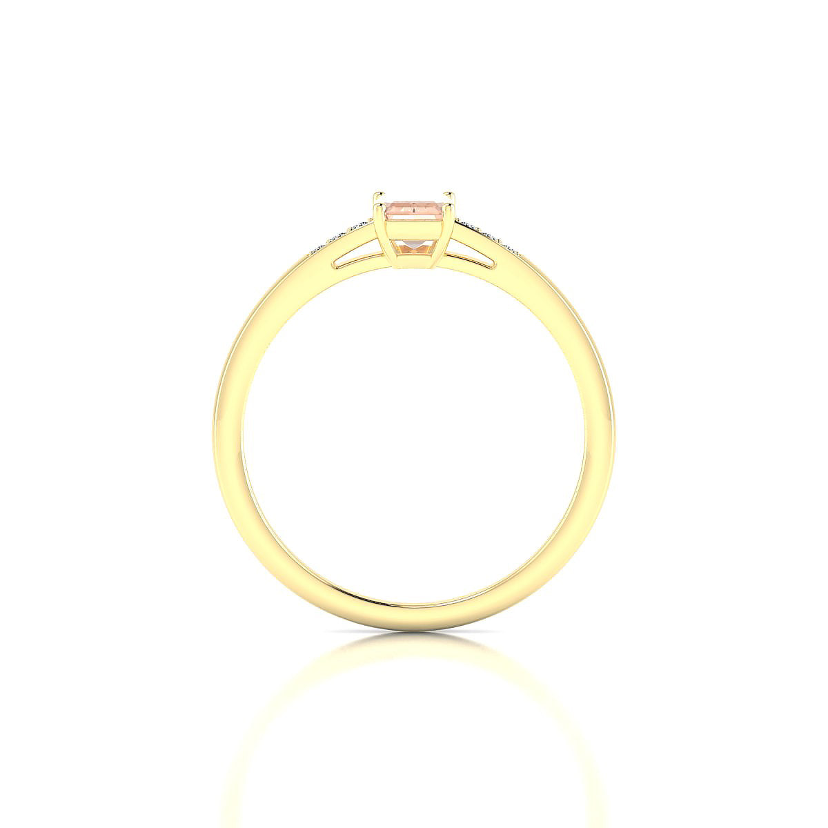 Exquisite | 18k Yellow Gold 6 x 4 mm Emerald Morganite Ring