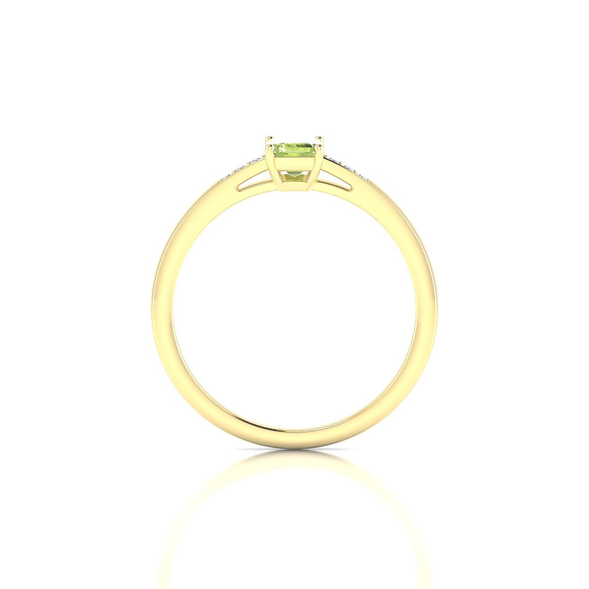 Exquisite | 18k Yellow Gold 6 x 4 mm Emerald Peridot Ring