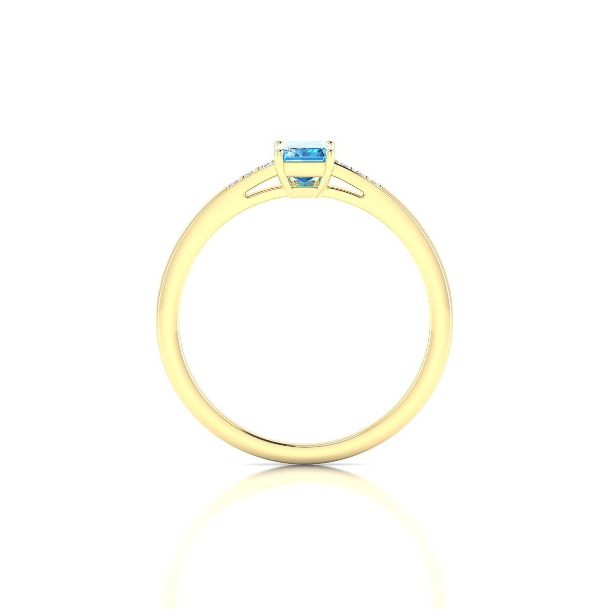 Exquisite | 18k Yellow Gold 6 x 4 mm Emerald Topaz Ring