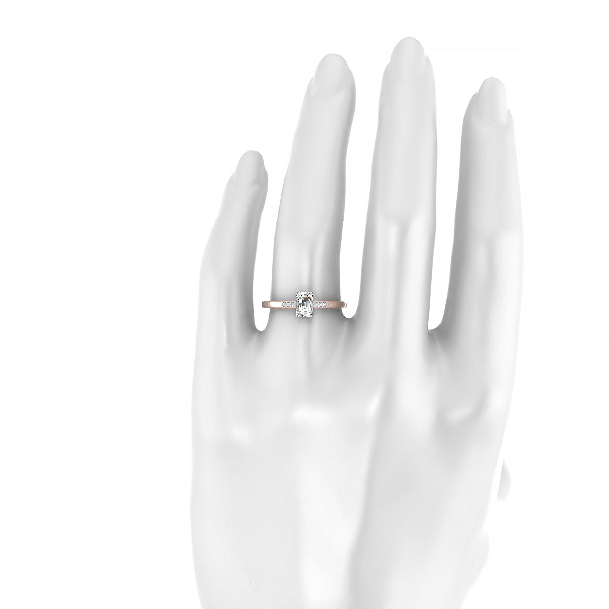 Exquisite | 18k Rose Gold 6 x 4 mm Emerald Diamond Ring