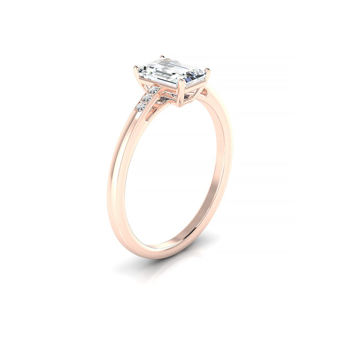 Exquisite | 18k Rose Gold 7 x 5 mm Emerald Diamond Ring