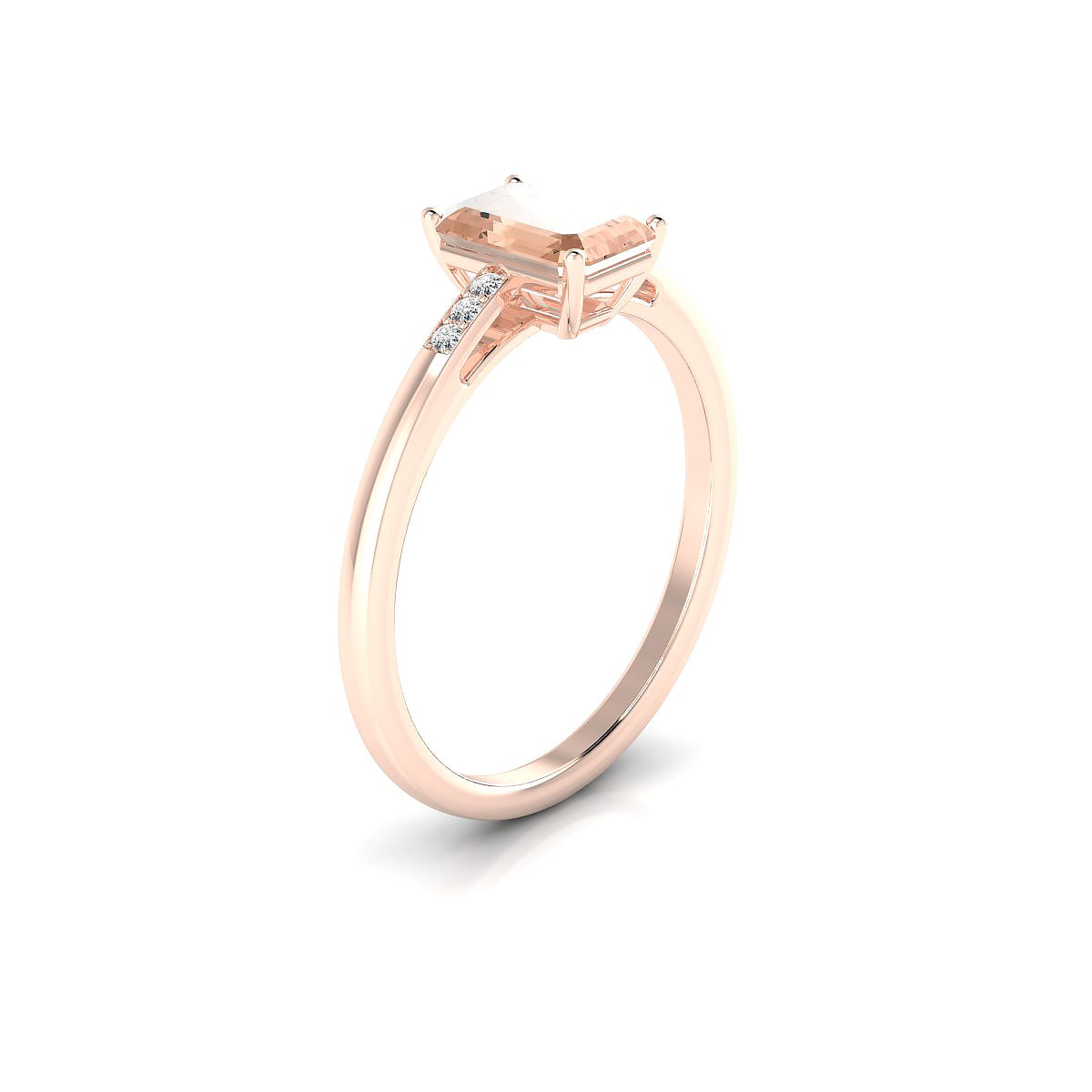 Exquisite | 18k Rose Gold 7 x 5 mm Emerald Morganite Ring
