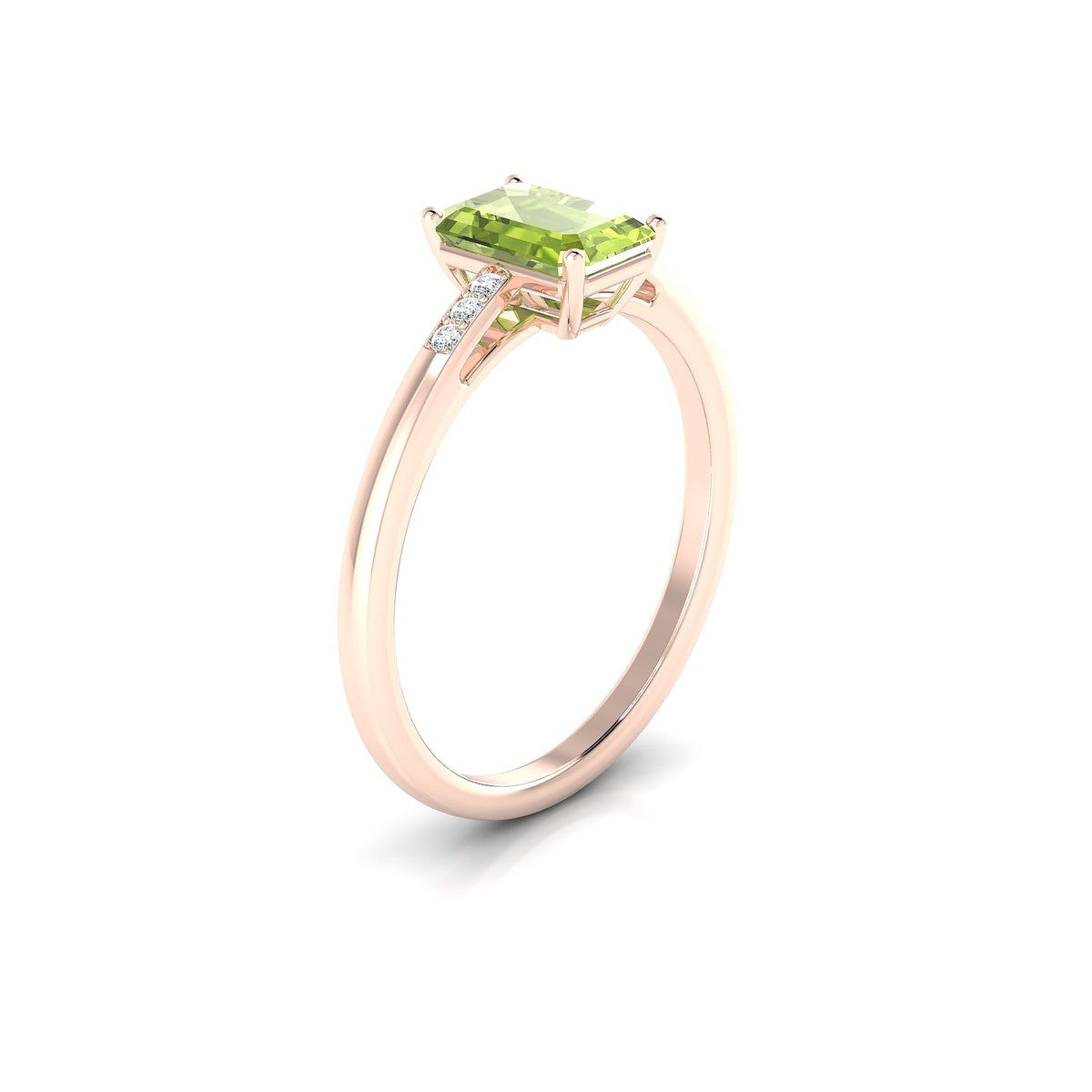 Exquisite | 18k Rose Gold 7 x 5 mm Emerald Peridot Ring