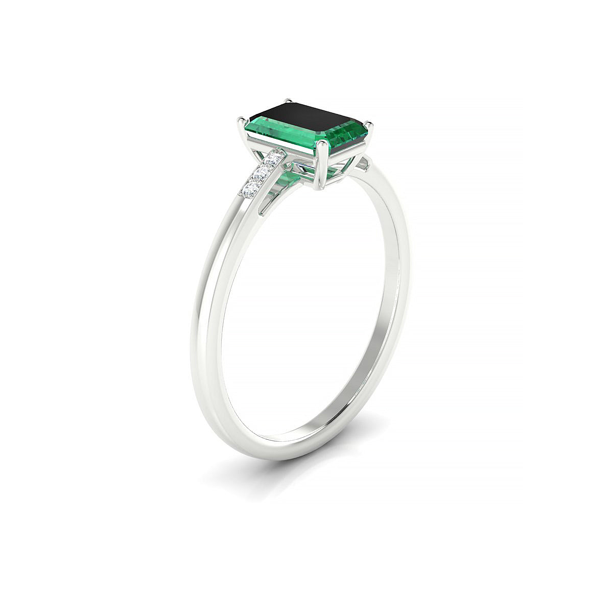 Exquisite | 18k White Gold 7 x 5 mm Emerald Emerald Ring