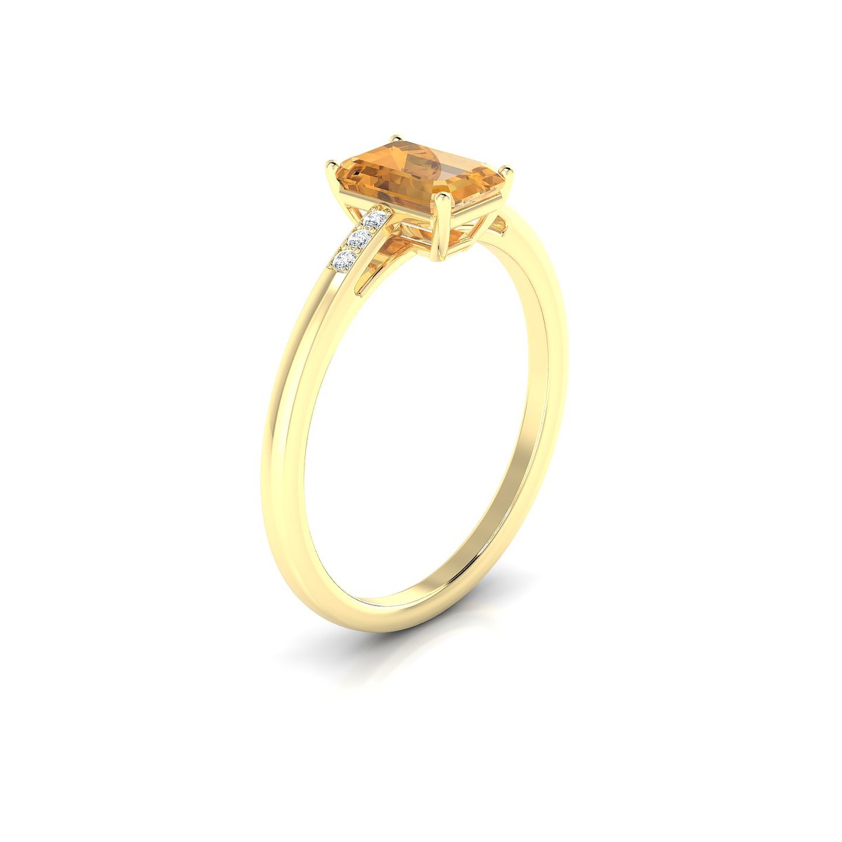 Exquisite | 18k Yellow Gold 7 x 5 mm Emerald Citrine Ring