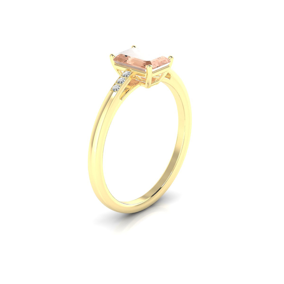 Exquisite | 18k Yellow Gold 7 x 5 mm Emerald Morganite Ring
