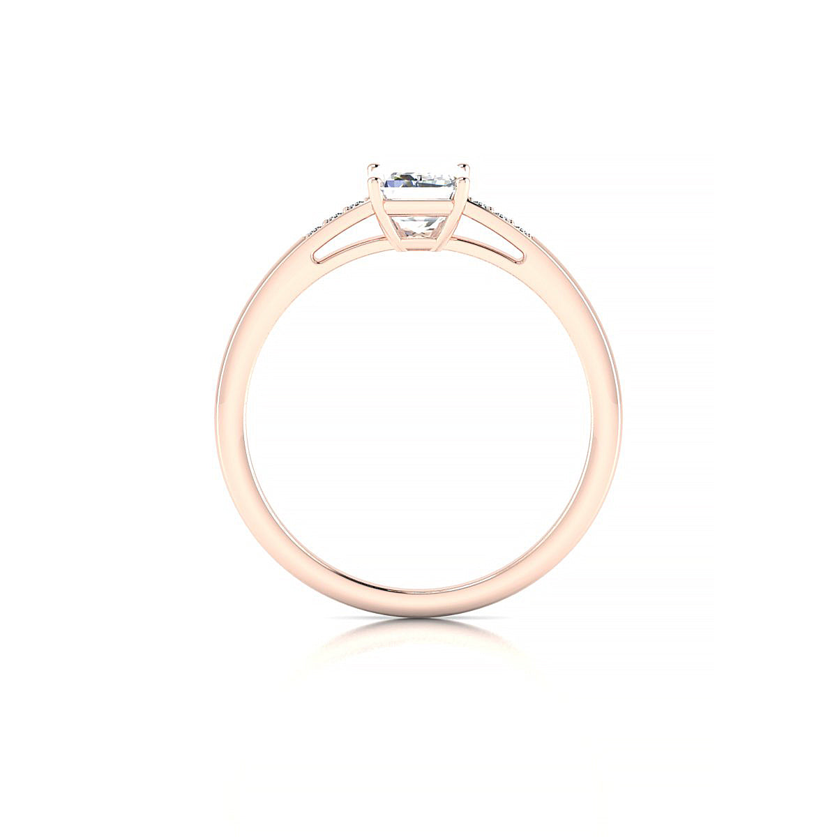 Exquisite | 18k Rose Gold 7 x 5 mm Emerald Diamond Ring