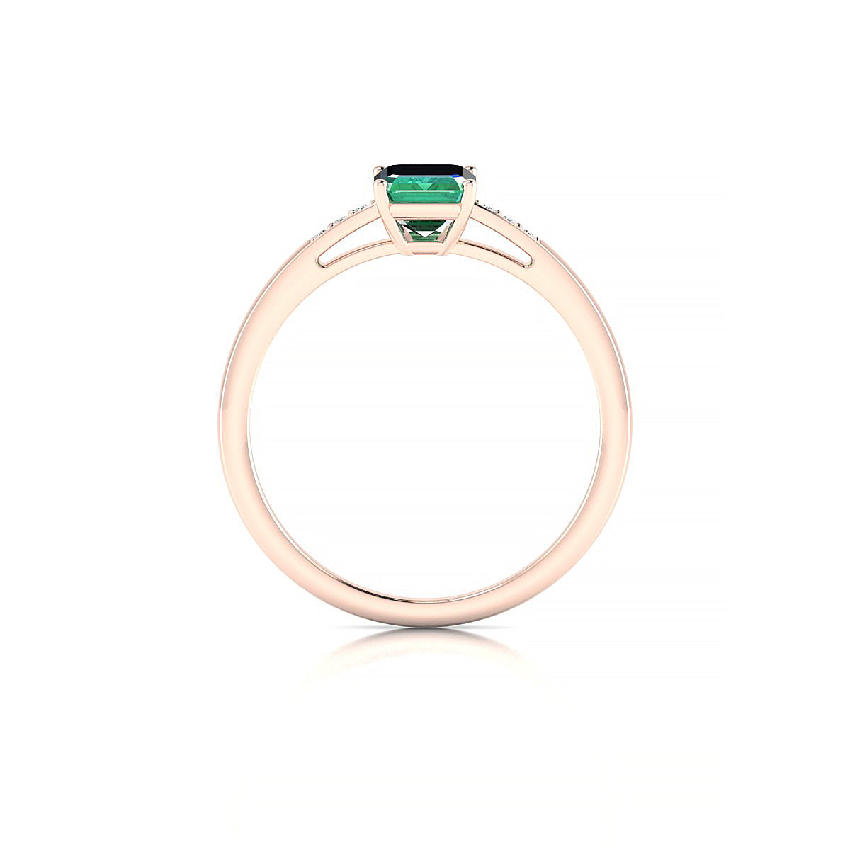 Exquisite | 18k Rose Gold 7 x 5 mm Emerald Emerald Ring