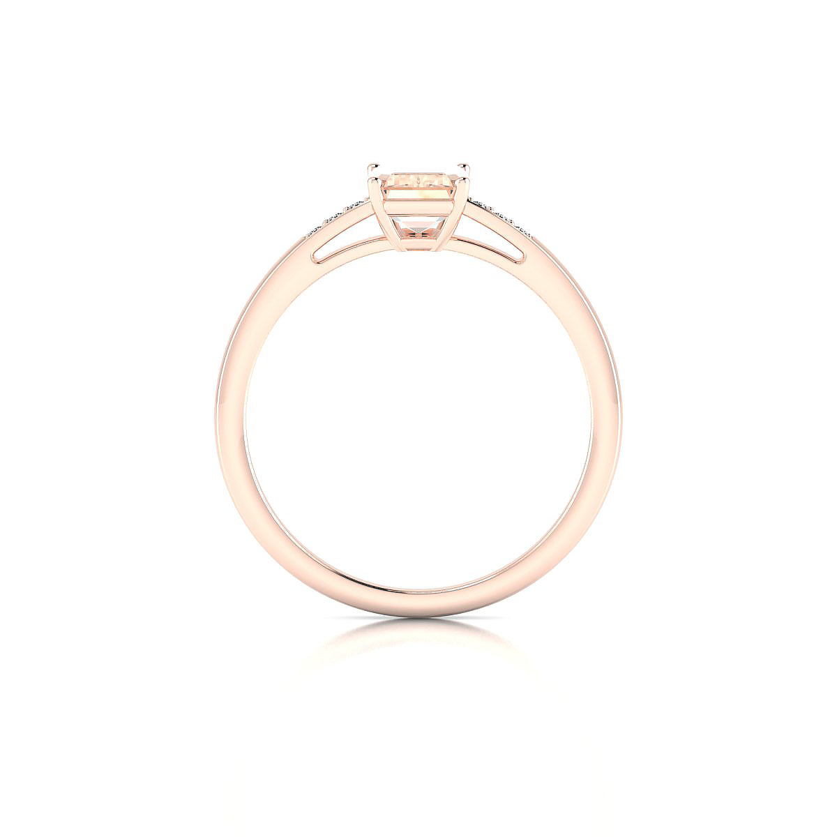 Exquisite | 18k Rose Gold 7 x 5 mm Emerald Morganite Ring