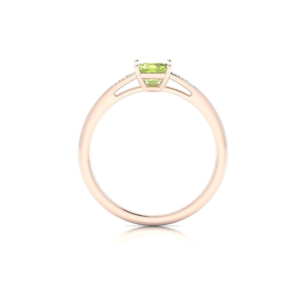 Exquisite | 18k Rose Gold 7 x 5 mm Emerald Peridot Ring