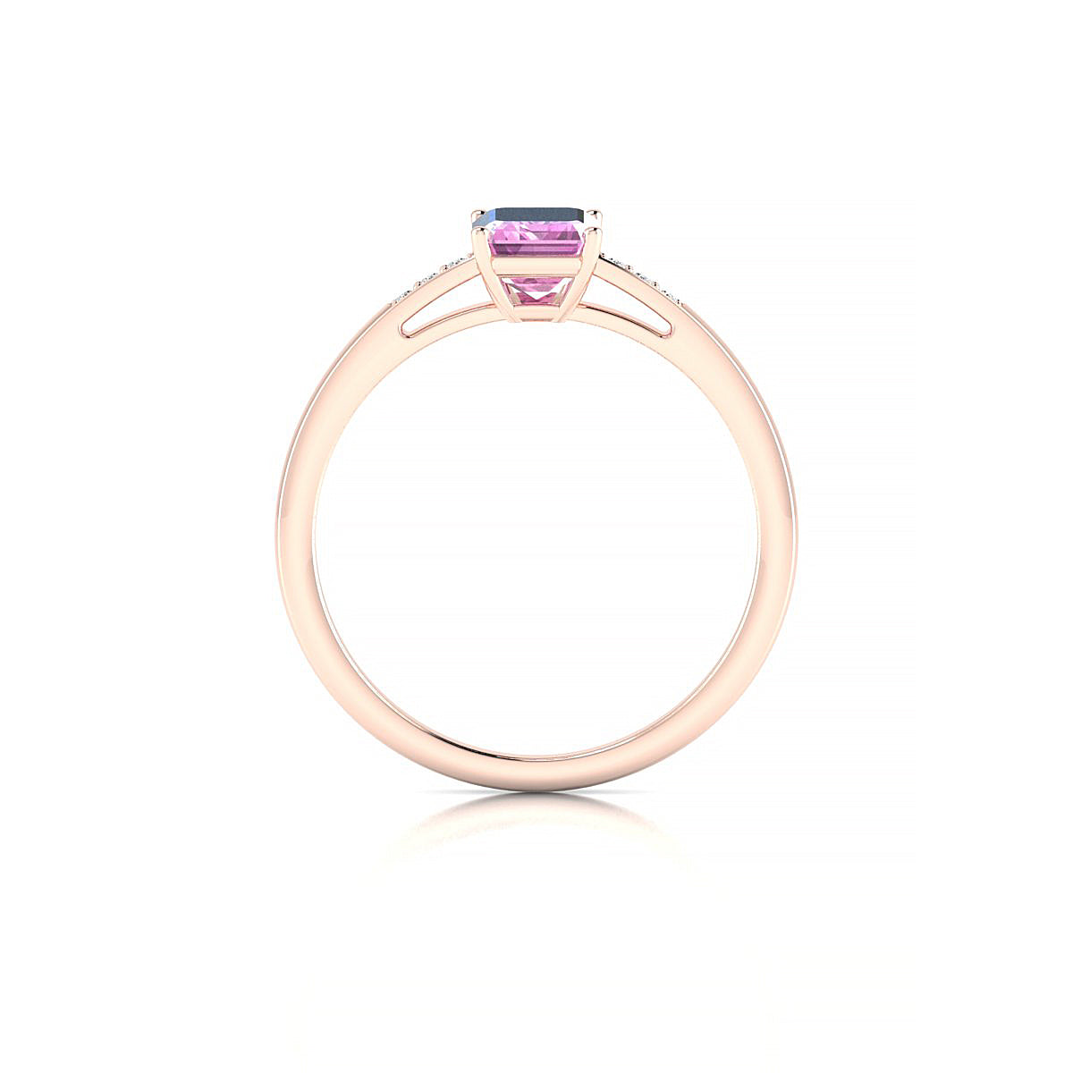 Exquisite | 18k Rose Gold 7 x 5 mm Emerald Pink Sapphire Ring