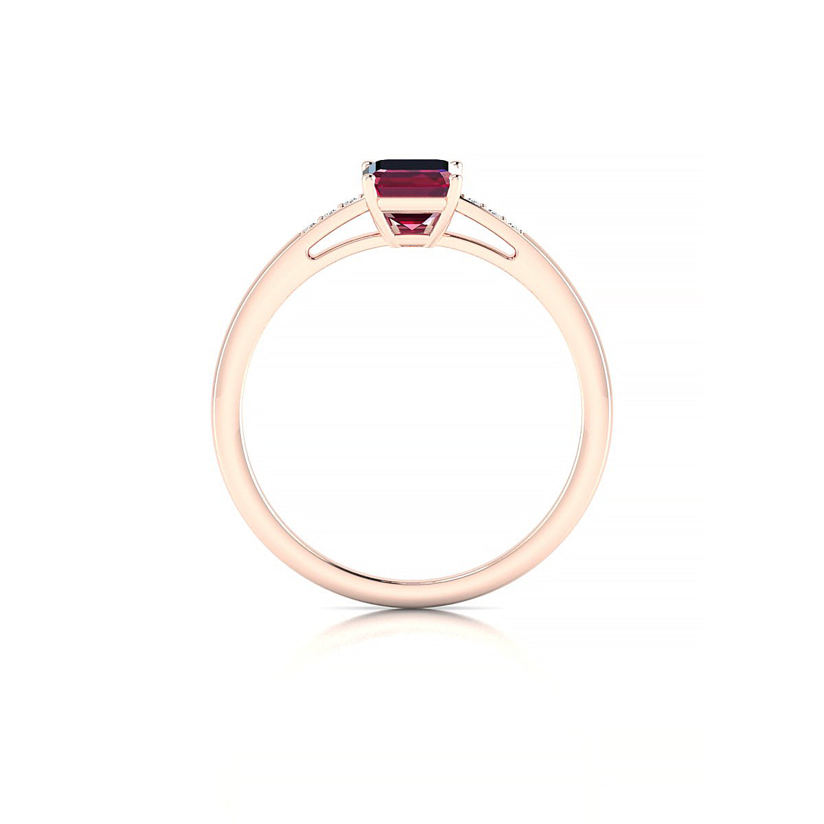 Exquisite | 18k Rose Gold 7 x 5 mm Emerald Ruby Ring