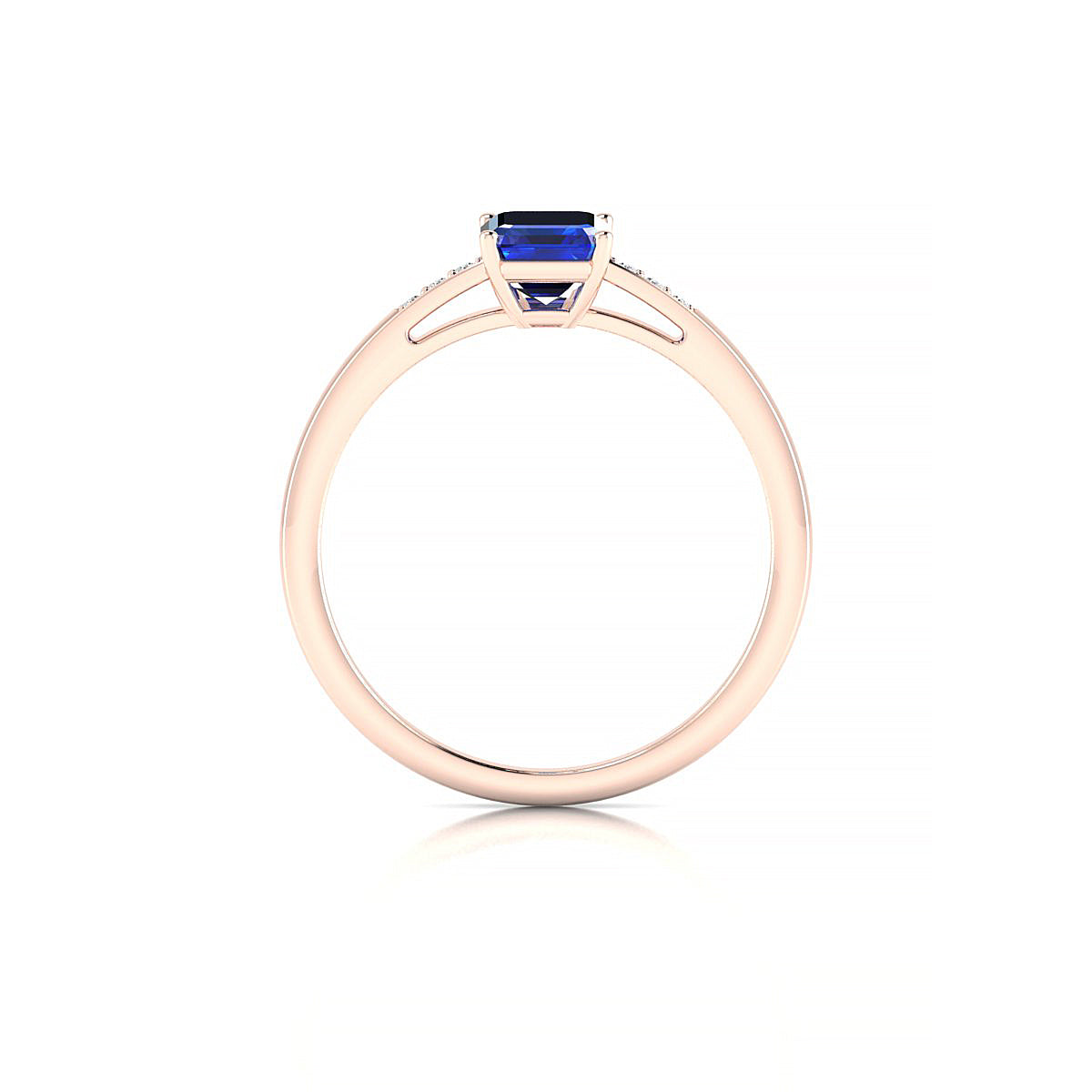 Exquisite | 18k Rose Gold 7 x 5 mm Emerald Sapphire Ring