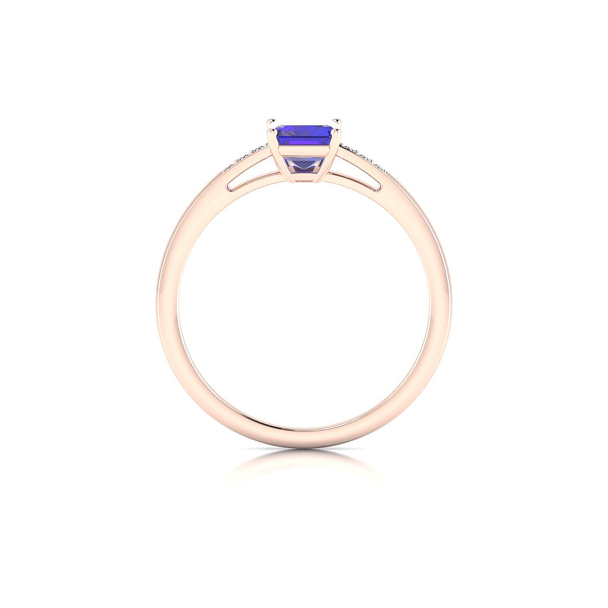Exquisite | 18k Rose Gold 7 x 5 mm Emerald Tanzanite Ring