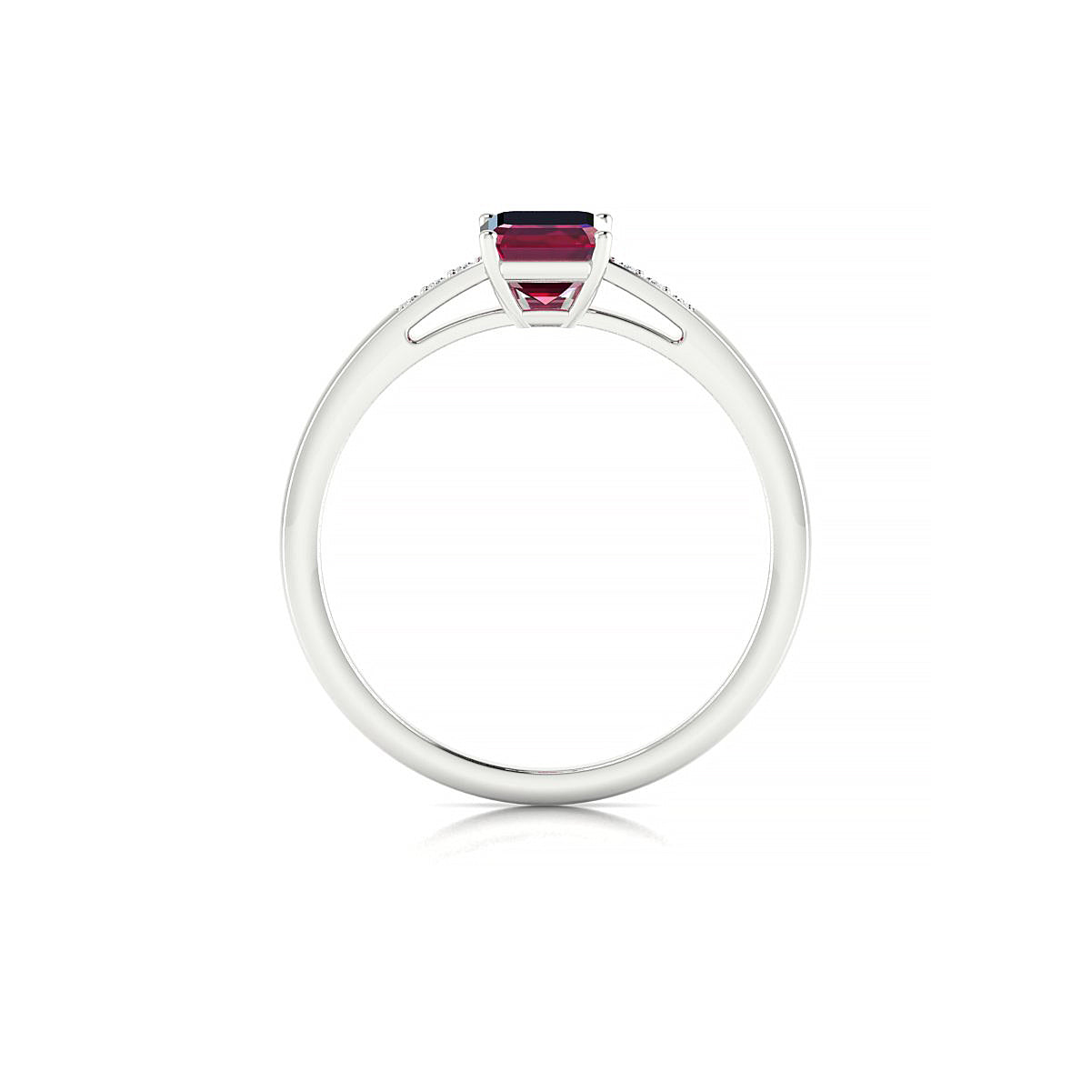 Exquisite | 18k White Gold 7 x 5 mm Emerald Ruby Ring