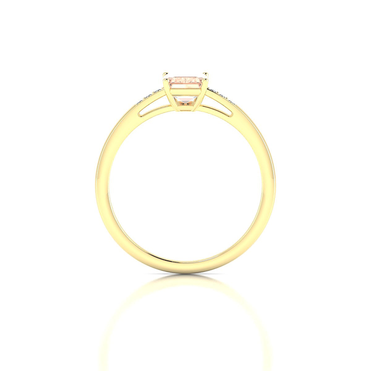 Exquisite | 18k Yellow Gold 7 x 5 mm Emerald Morganite Ring