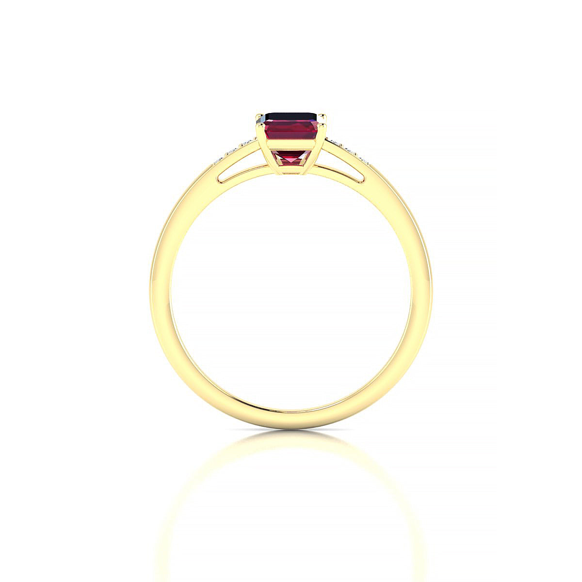Exquisite | 18k Yellow Gold 7 x 5 mm Emerald Ruby Ring