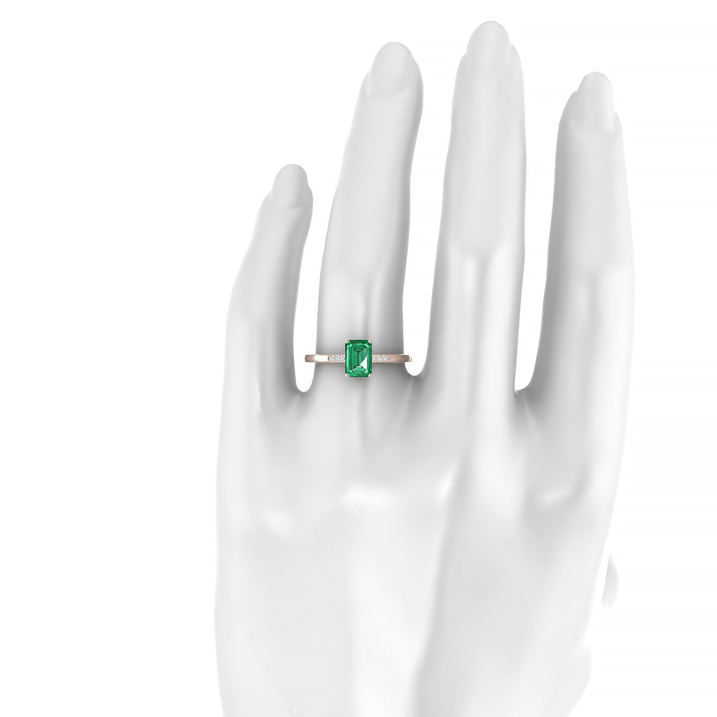 Exquisite | 18k Rose Gold 7 x 5 mm Emerald Emerald Ring