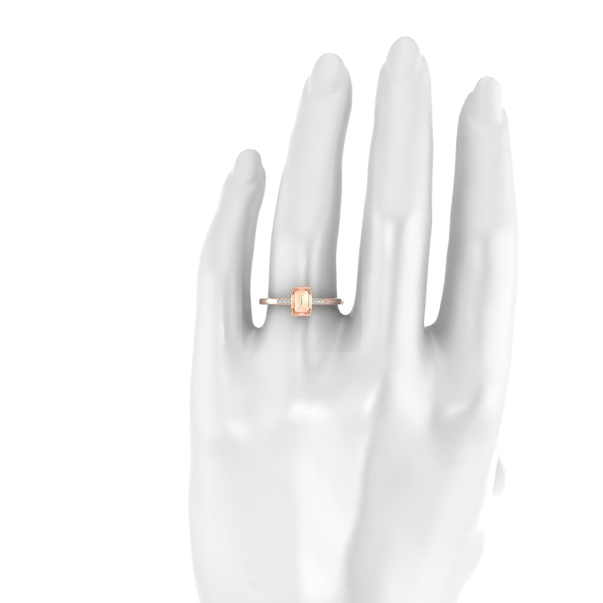 Exquisite | 18k Rose Gold 7 x 5 mm Emerald Morganite Ring