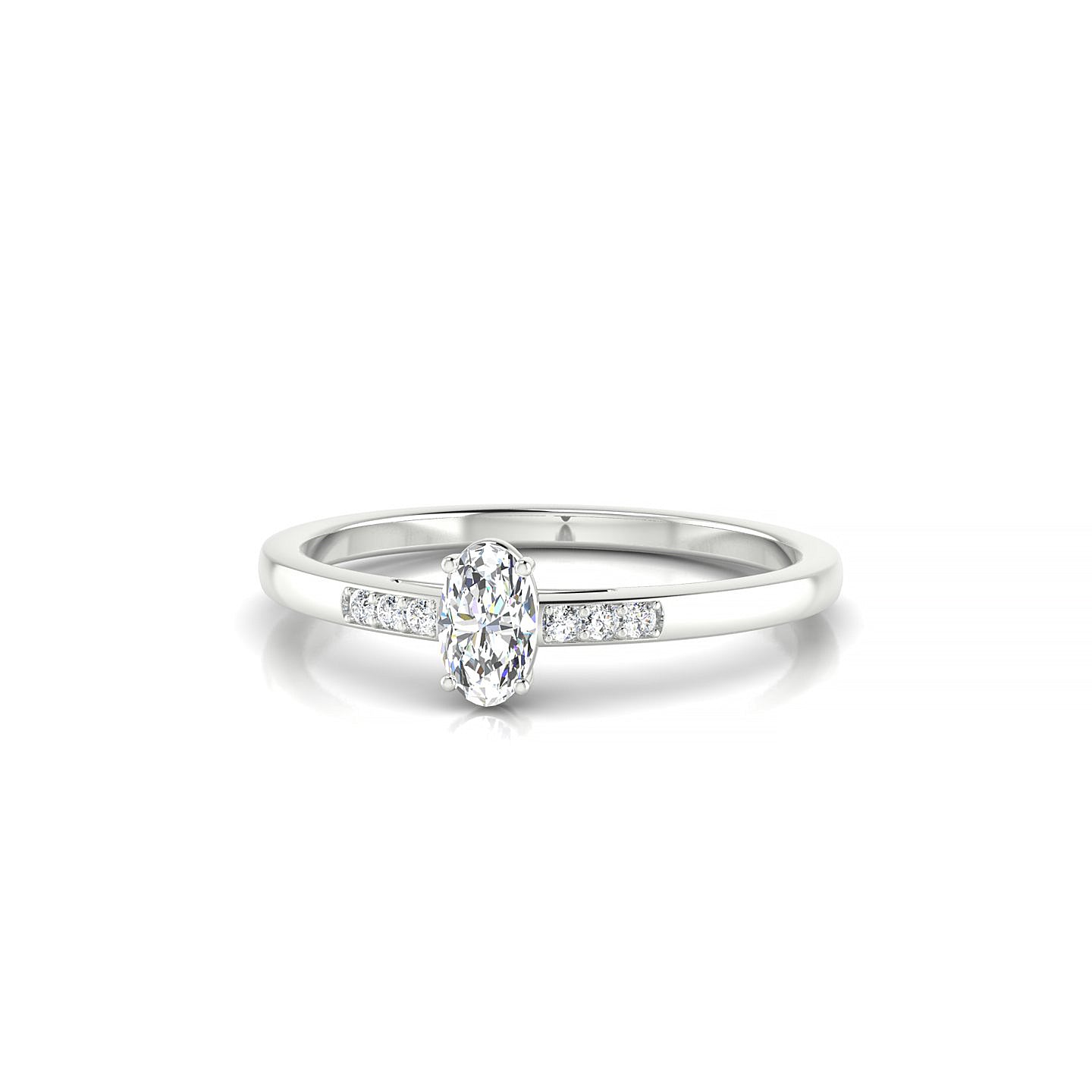 Exquisite | 18k White Gold 5 x 3 mm Oval Diamond Ring