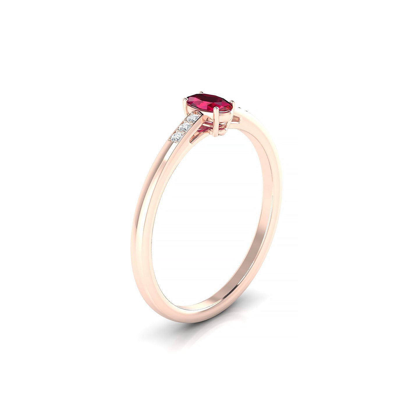 Exquisite | 18k Rose Gold 5 x 3 mm Oval Ruby Ring